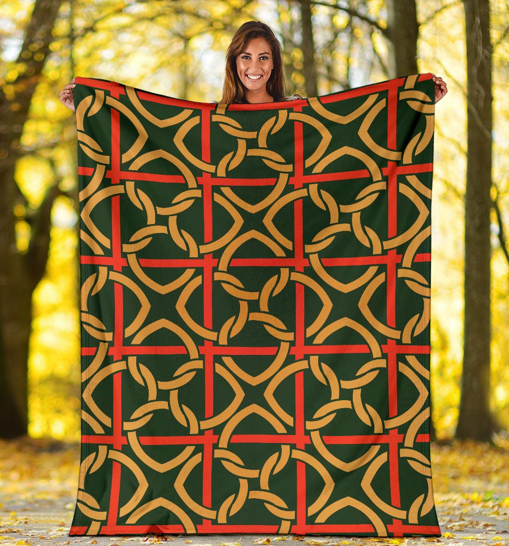 Irish Pattern Print Design 01 Premium Blanket