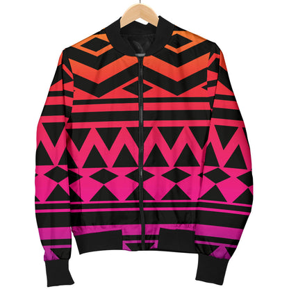 Rainbow Tribal Pattern Print Design A02 Men Bomber Jacket