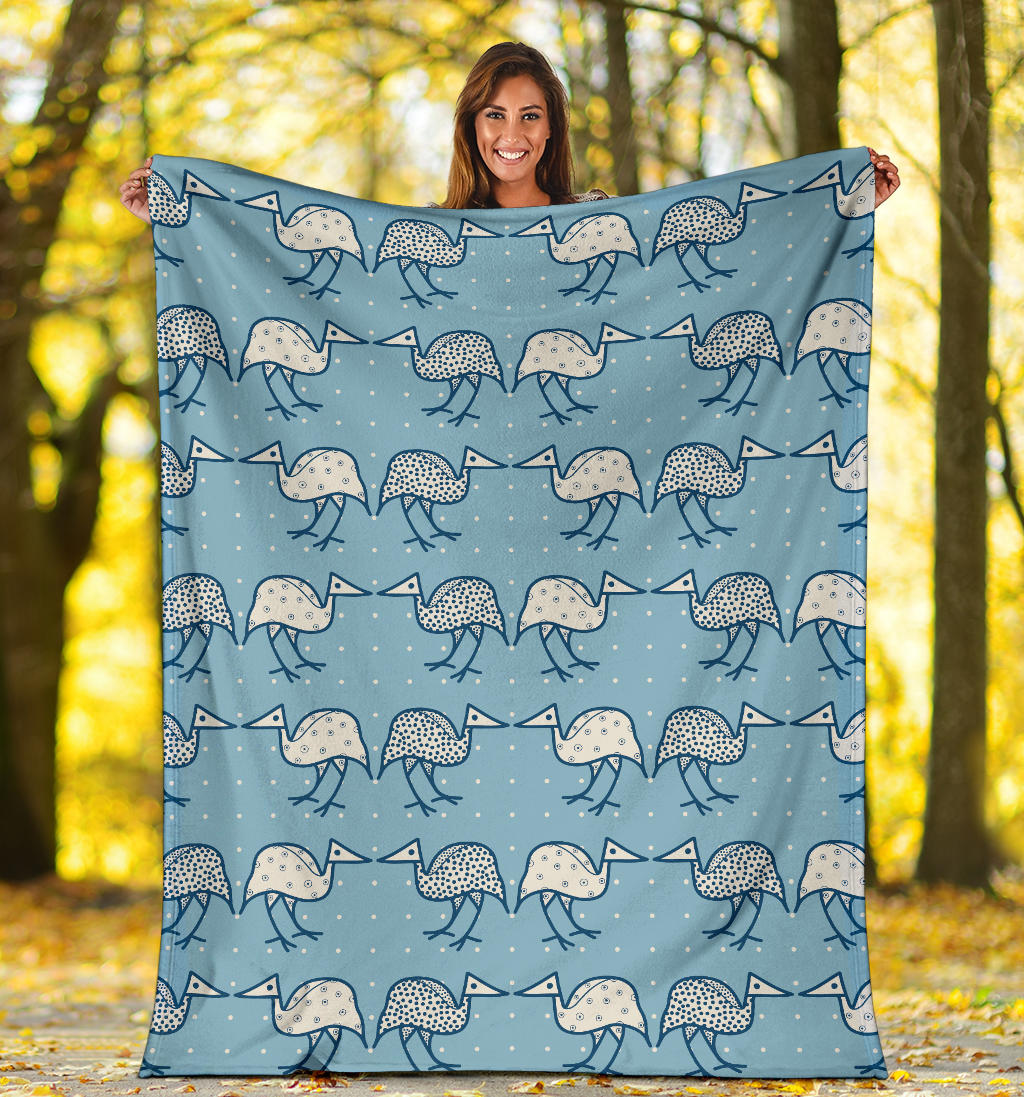 Emu Pattern Print Design 01 Premium Blanket