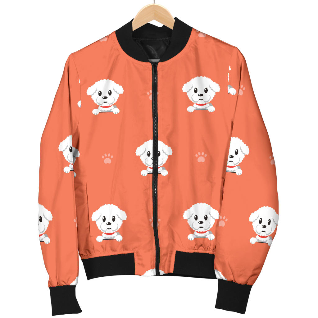 Bichons Frise Pattern Print Design 02 Men Bomber Jacket