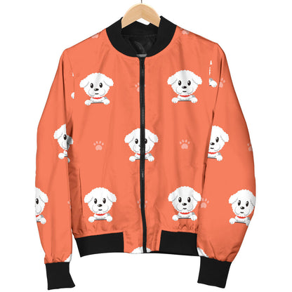 Bichons Frise Pattern Print Design 02 Men Bomber Jacket
