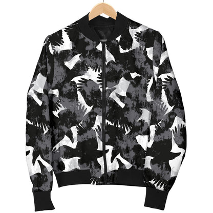 Crow Pattern Print Design 01 Men Bomber Jacket