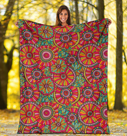 Boho Pattern Print Design 01 Premium Blanket