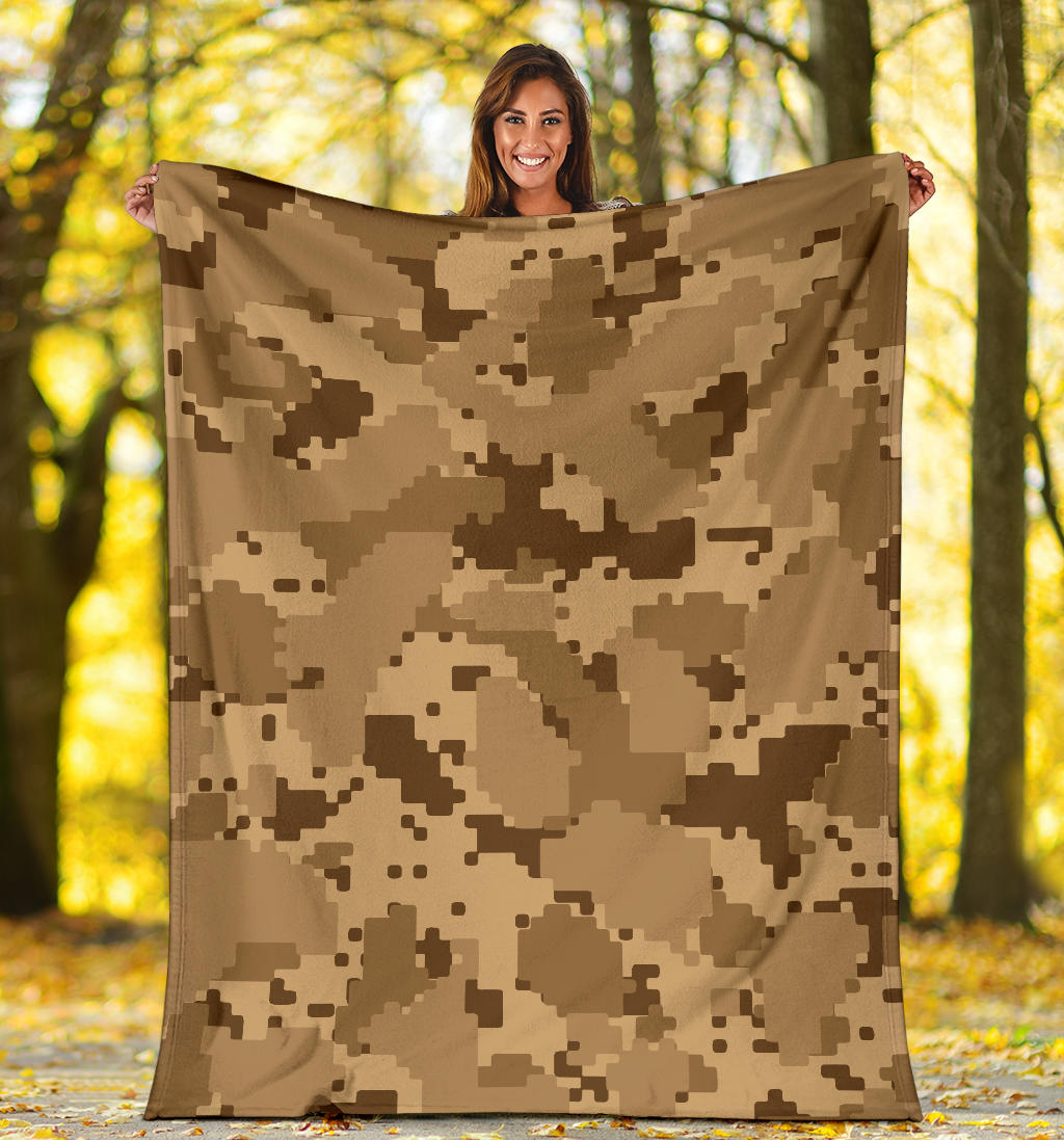 ACU Desert Digital Pattern Print Design 01 Premium Blanket