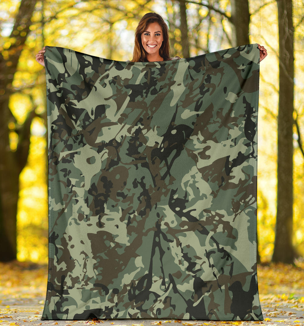 Camouflage Pattern Print Design 06 Premium Blanket