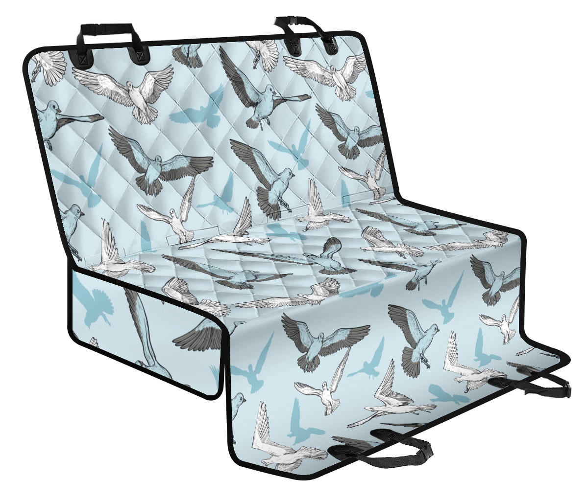 Pigeon Pattern Print Design 03 Rear Dog Car Seat Cover Hammock