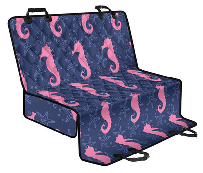 SeaHorse Pink Pattern Print Design 02 Rear Dog Car Seat Cover Hammock
