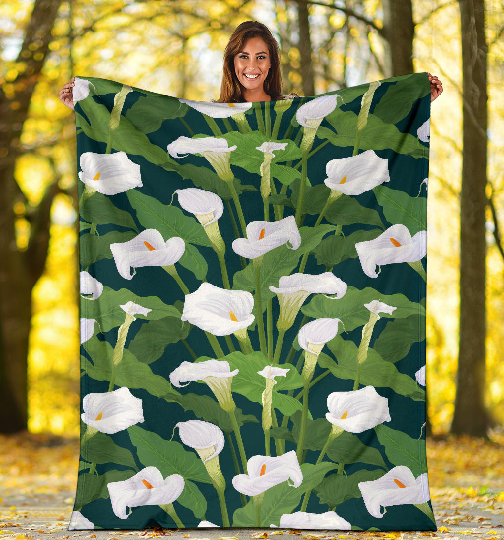Lily Pattern Print Design 04 Premium Blanket