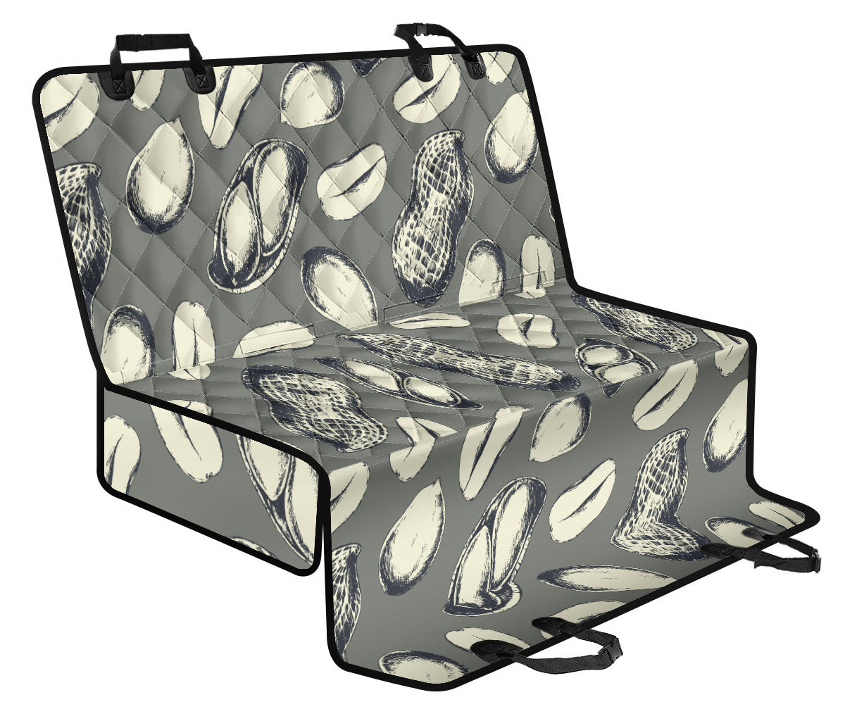 Peanut Pattern Print Design A01 Rear Dog Car Seat Cover Hammock