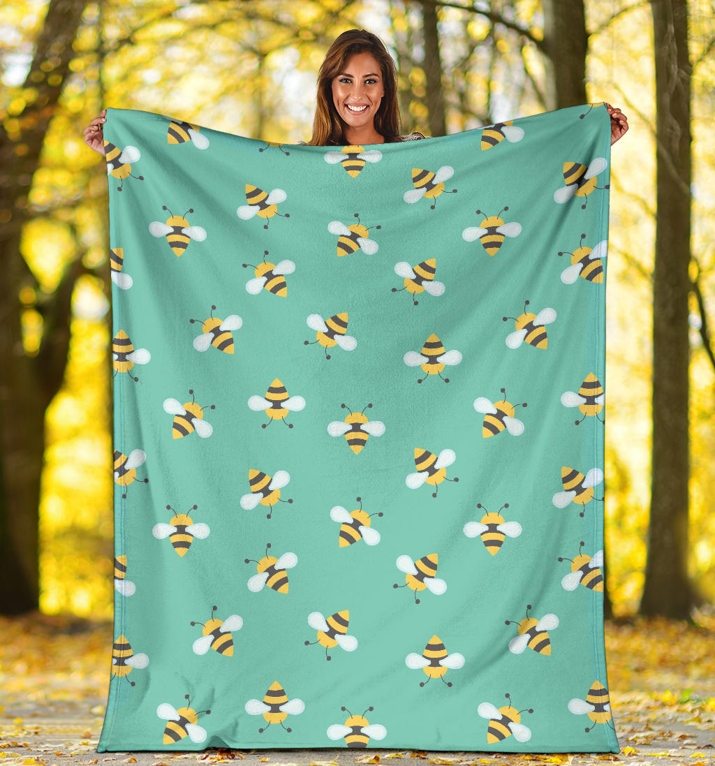 Bee Pattern Print Design 01 Premium Blanket