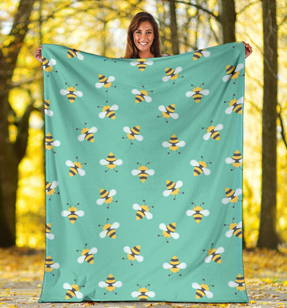 Bee Pattern Print Design 01 Premium Blanket