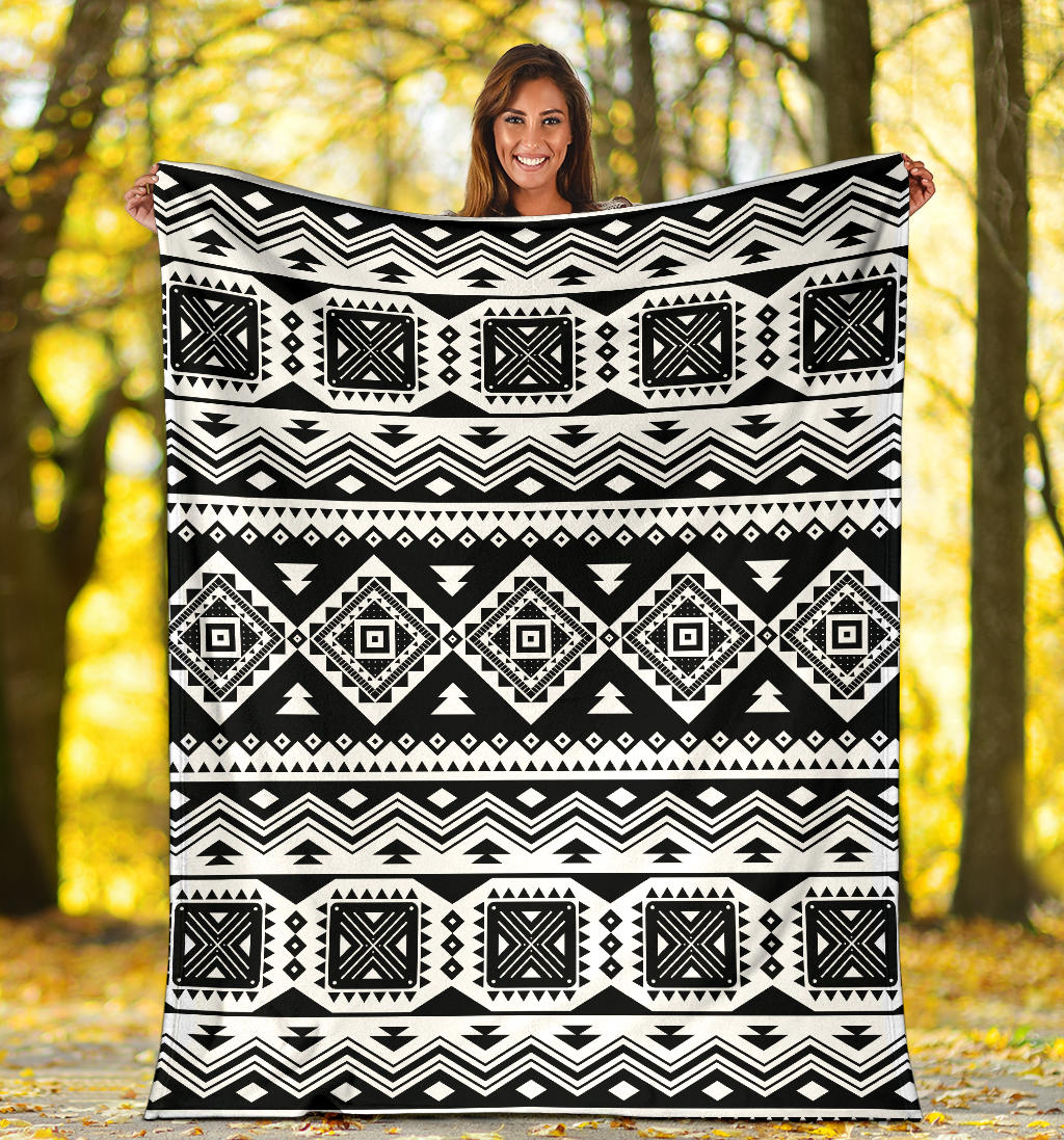 Aztec Pattern Print Design 08 Premium Blanket