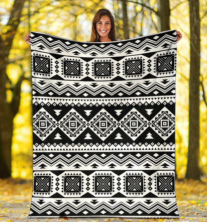 Aztec Pattern Print Design 08 Premium Blanket
