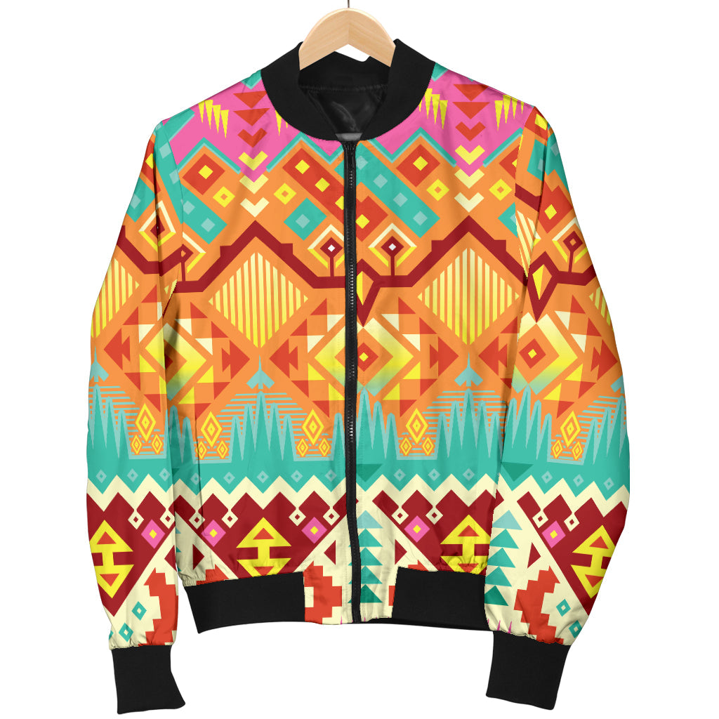 Aztec Pattern Print Design 03 Men Bomber Jacket