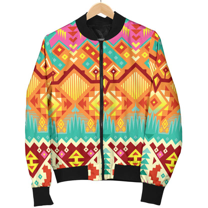 Aztec Pattern Print Design 03 Men Bomber Jacket