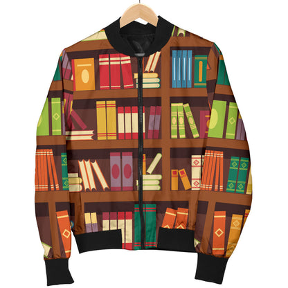Book Pattern Print Design 06 Men Bomber Jacket