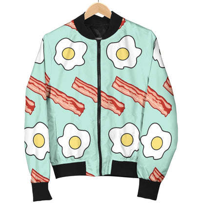 Bacon Sausage Pattern Print Design 01 Men Bomber Jacket