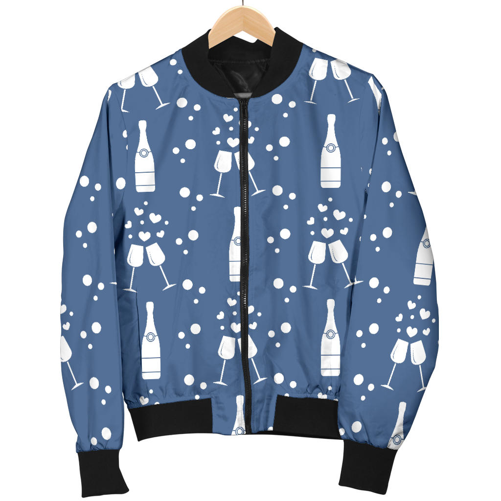 Champagne Pattern Print Design 05 Men Bomber Jacket
