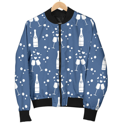 Champagne Pattern Print Design 05 Men Bomber Jacket