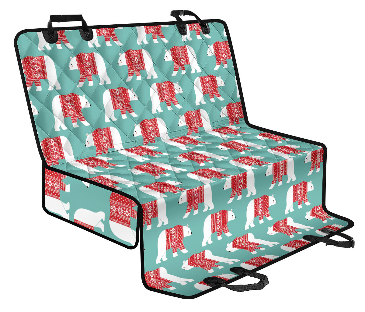 Polar Bear Pattern Print Design A04 Rear Dog Car Seat Cover Hammock