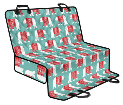 Polar Bear Pattern Print Design A04 Rear Dog Car Seat Cover Hammock