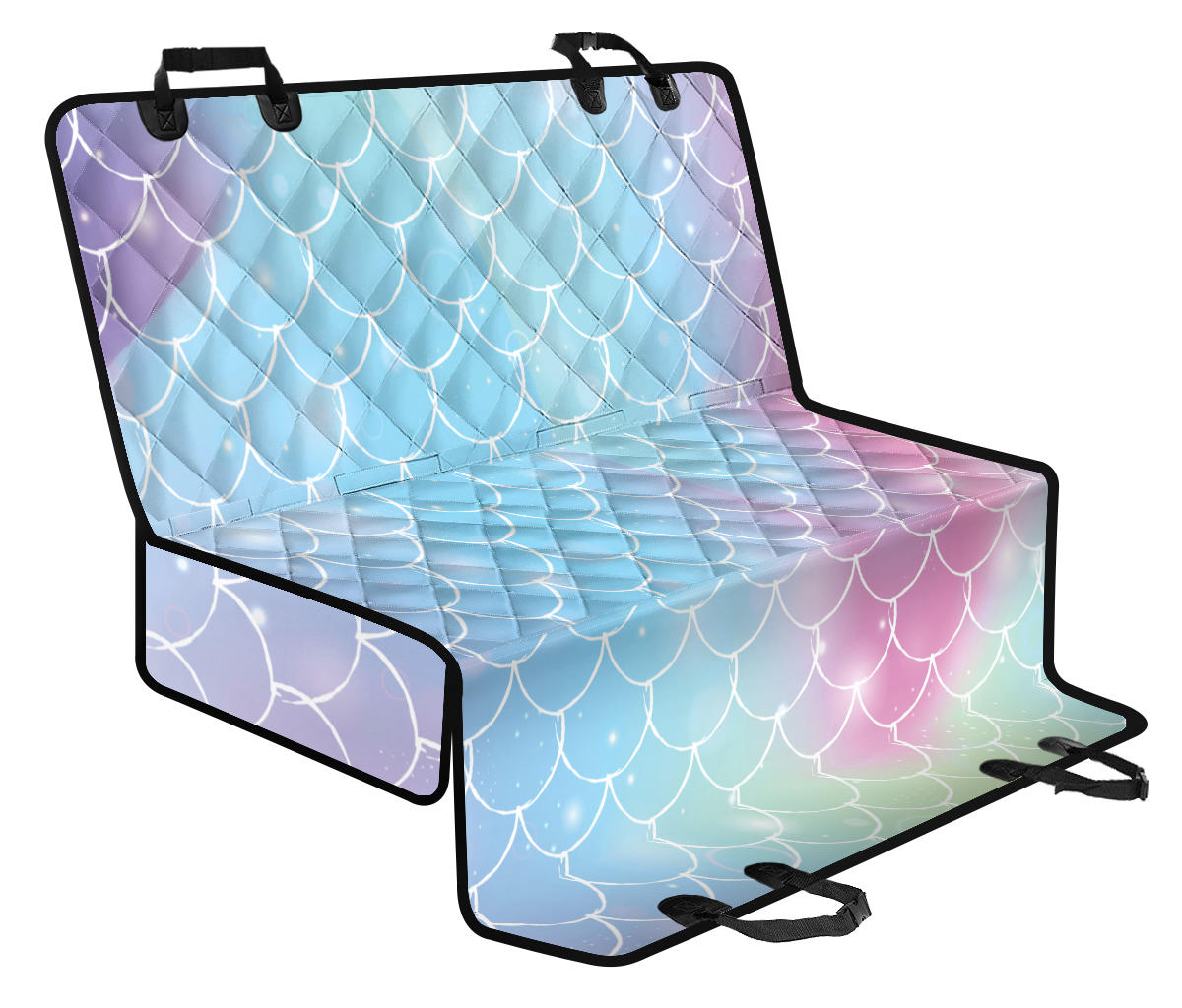 Rainbow Pattern Print Design A06 Rear Dog Car Seat Cover Hammock
