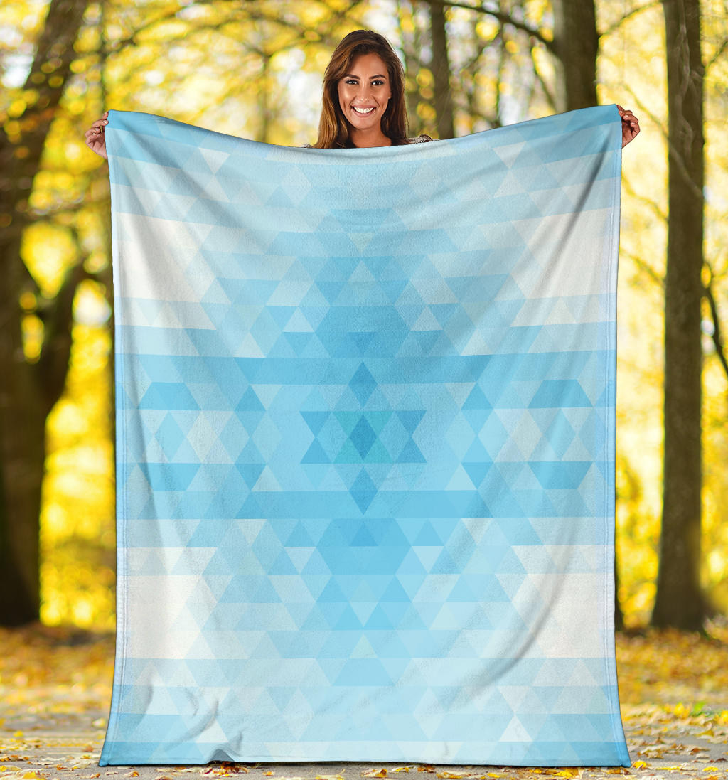 Geometric Blue Pattern Print Design 01 Premium Blanket