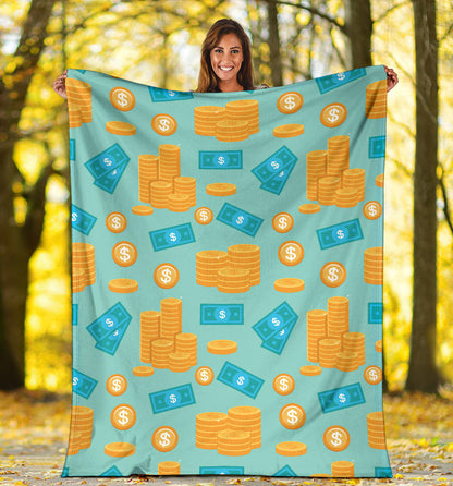 Money Pattern Print Design 03 Premium Blanket