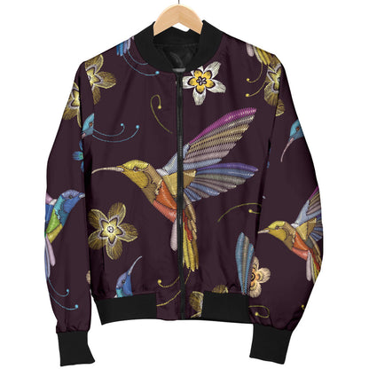 Hummingbird Pattern Print Design 04 Men Bomber Jacket