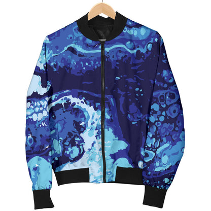 Ocean Liquid Pattern Print Design A03 Men Bomber Jacket