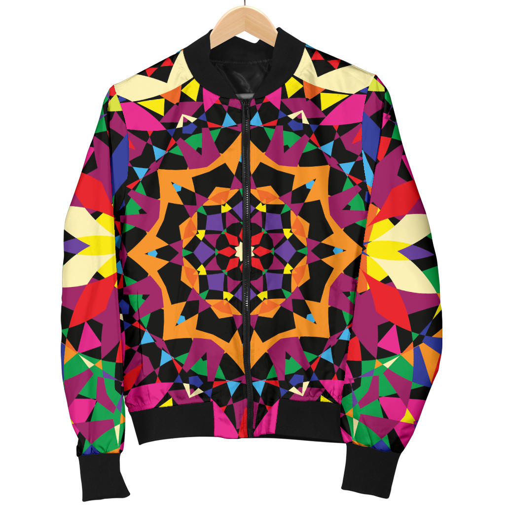 Kaleidoscope Pattern Print Design 02 Men Bomber Jacket