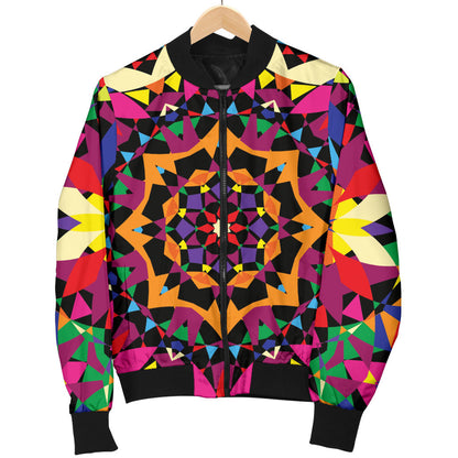 Kaleidoscope Pattern Print Design 02 Men Bomber Jacket