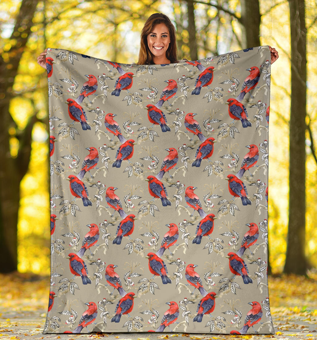 Birds Pattern Print Design 05 Premium Blanket