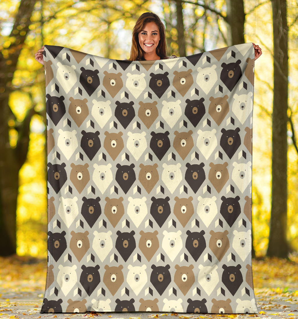 Bear Pattern Print Design 04 Premium Blanket