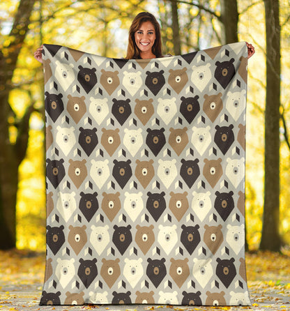 Bear Pattern Print Design 04 Premium Blanket