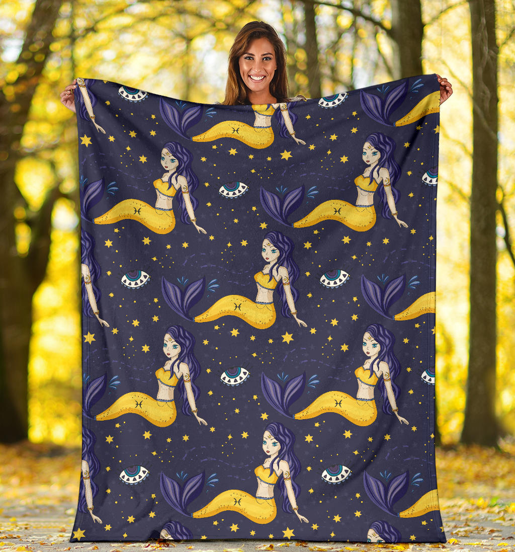 Pisces Pattern Print Design A04 Premium Blanket