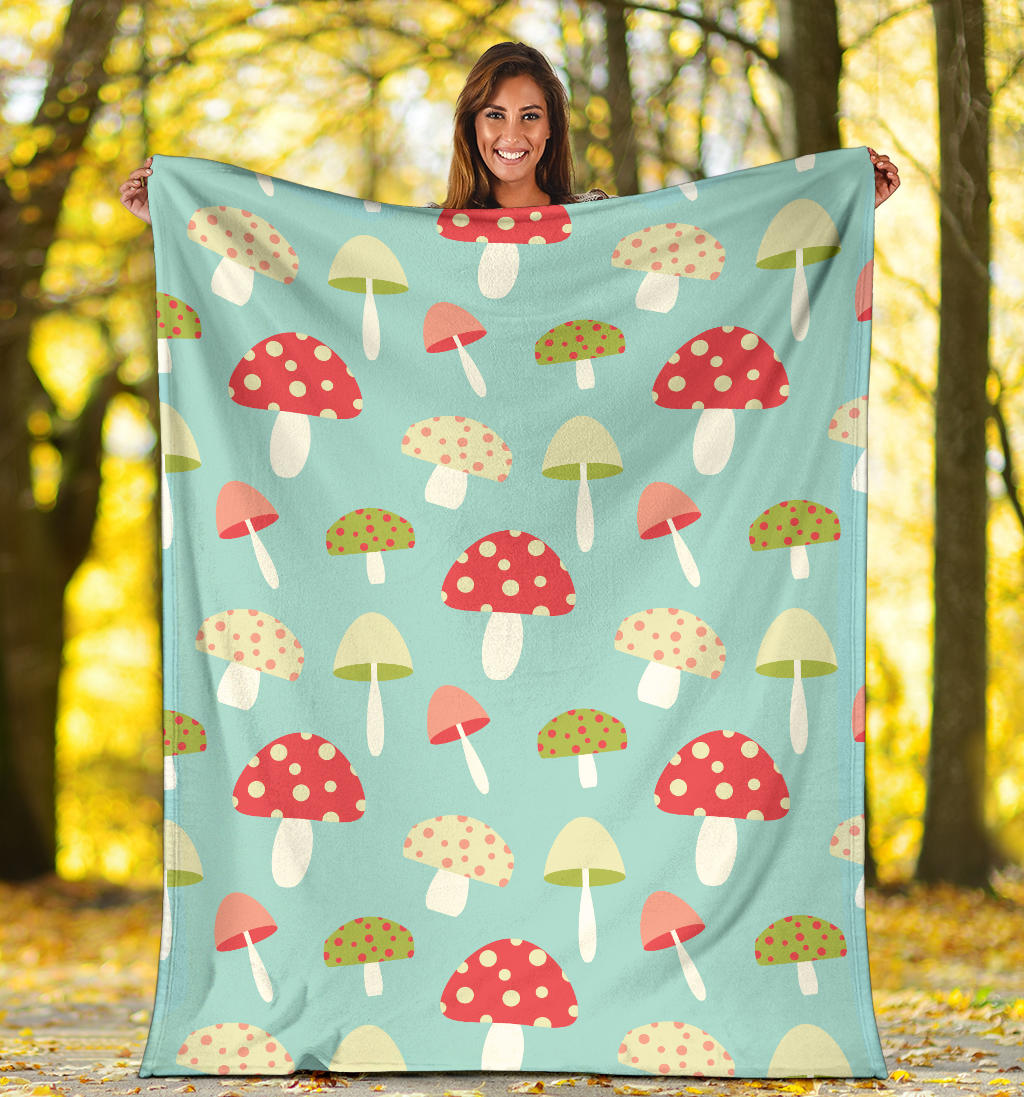 Mushroom Pattern Print Design A01 Premium Blanket