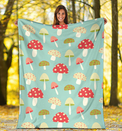 Mushroom Pattern Print Design A01 Premium Blanket