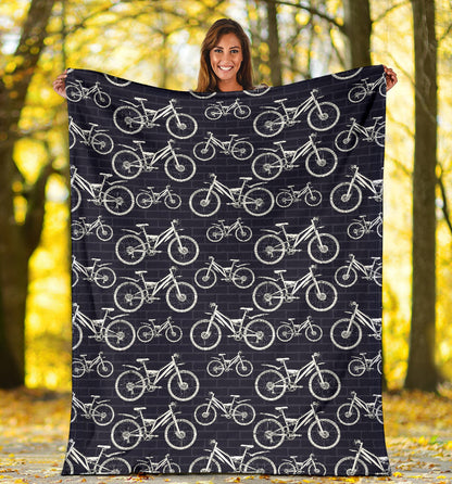 Mountain bike Pattern Print Design 02 Premium Blanket