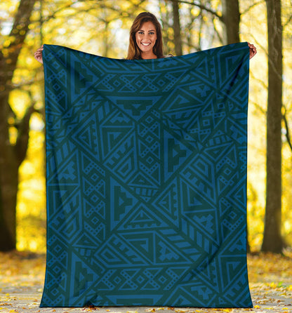 Maori Pattern Print Design 03 Premium Blanket