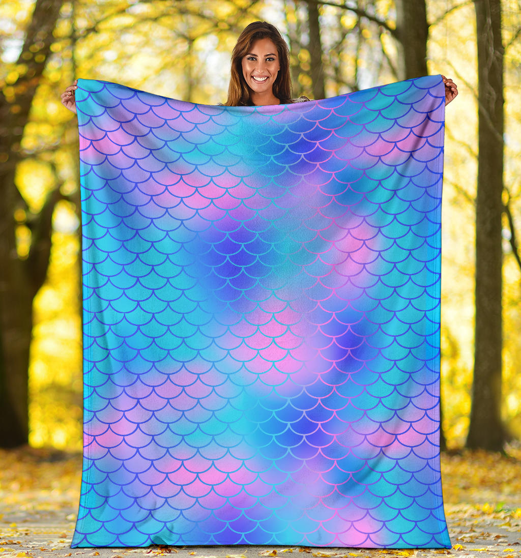 Mermaid Scales Pattern Print Design 04 Premium Blanket
