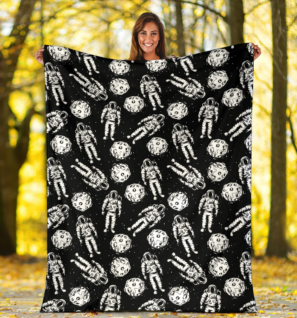 Astronaut Pattern Print Design 03 Premium Blanket