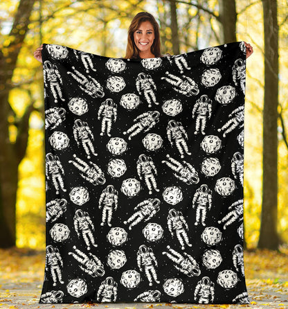 Astronaut Pattern Print Design 03 Premium Blanket