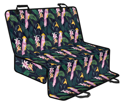 Cockatoo Pattern Print Design 03 Rear Dog Car Seat Cover Hammock