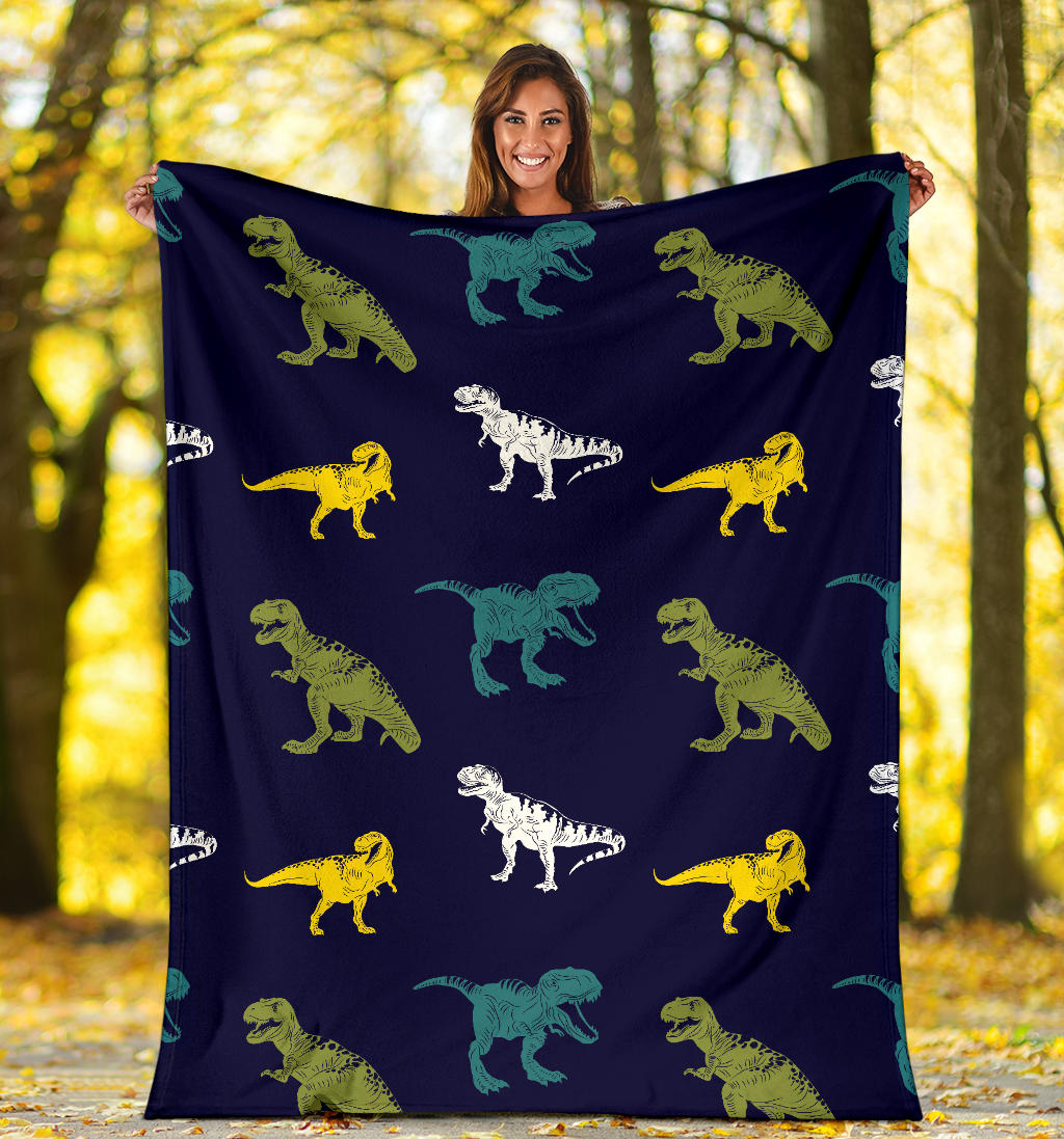 T Rex Pattern Print Design A07 Premium Blanket