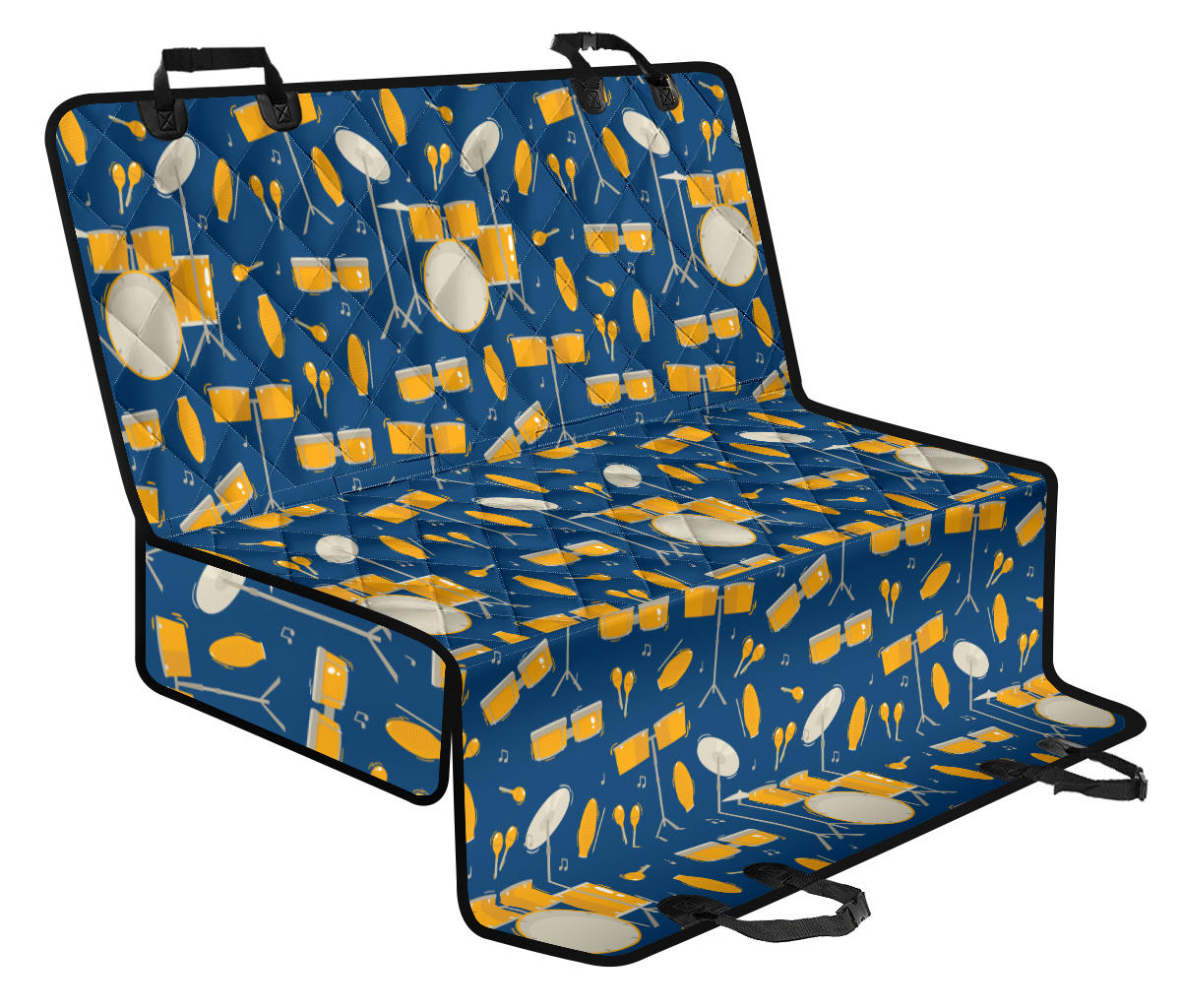 Drum Set Pattern Print Design 03 Rear Dog Car Seat Cover Hammock