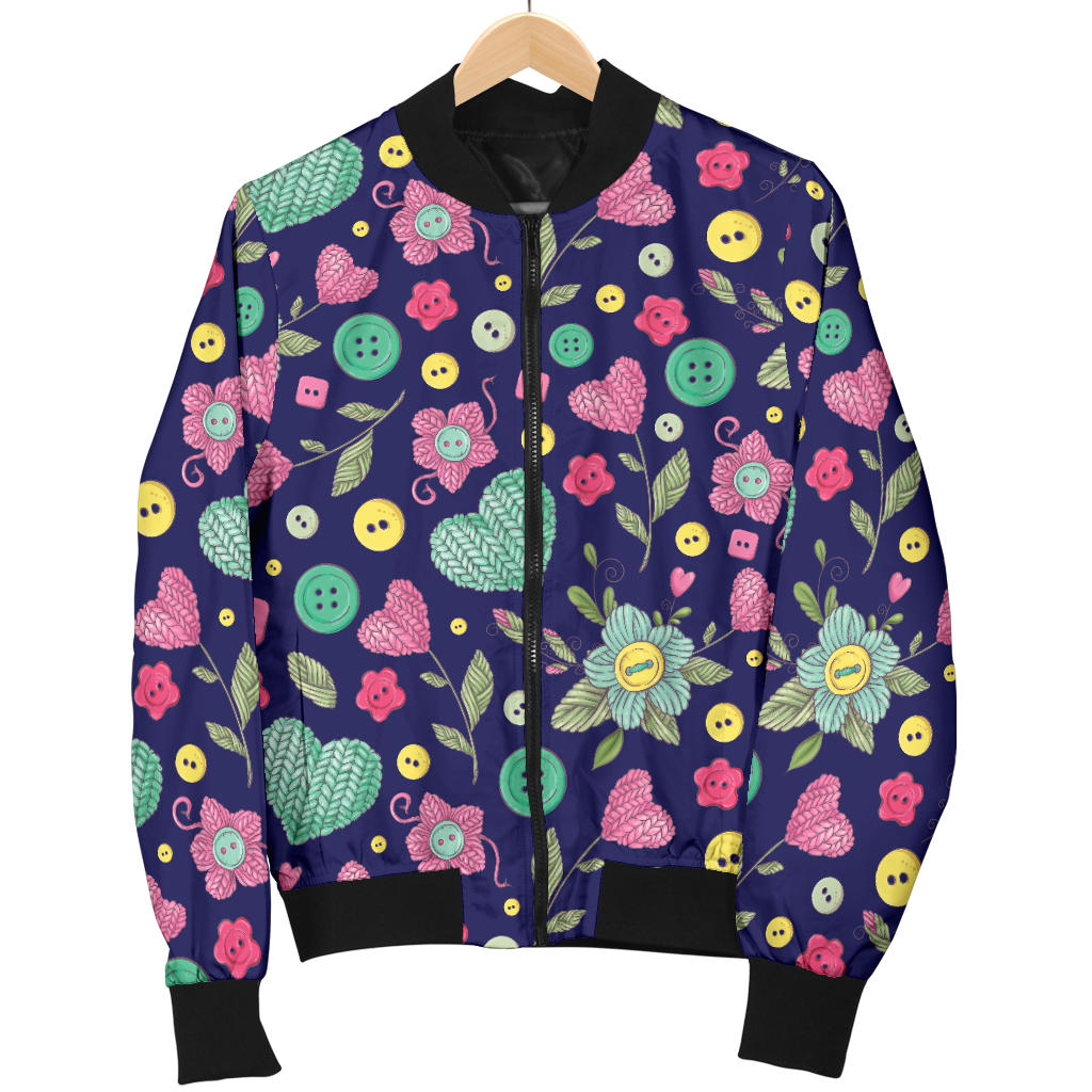 Crochet Pattern Print Design 02 Men Bomber Jacket