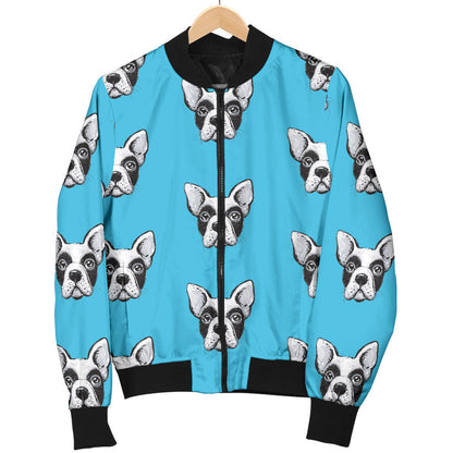 Boston Terrier Pattern Print Design 01 Men Bomber Jacket