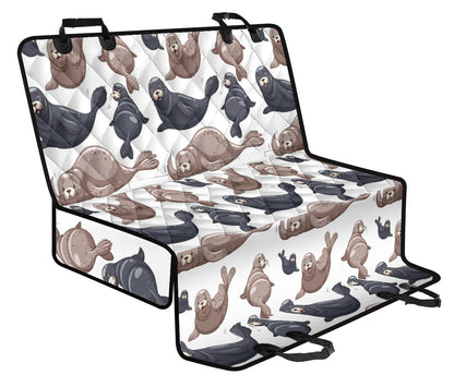 Sea Lion Pattern Print Design 02 Rear Dog Car Seat Cover Hammock