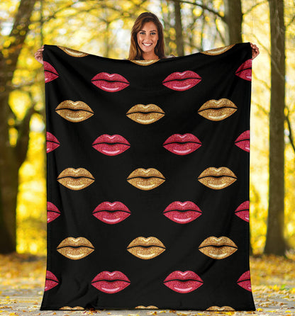 Lip Pattern Print Design 03 Premium Blanket